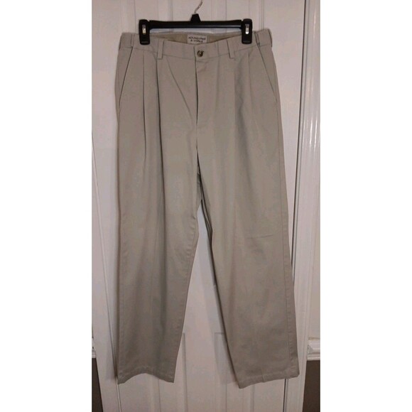 Mens Roundtree & Yorke Khaki Dress Pants 34 X 32 - Picture 1 of 6